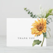 Simple Watercolor Sonnenblumenbeerdigung Danke (Stehend Vorderseite)