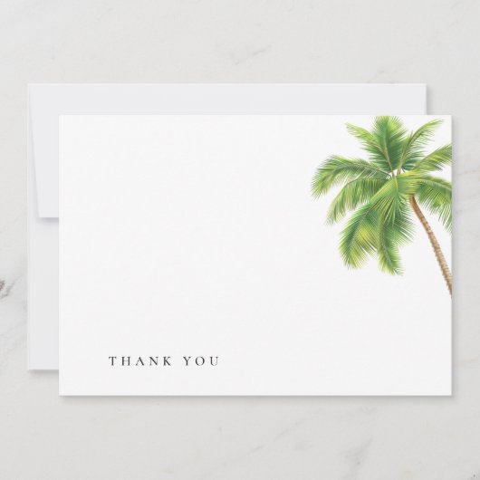 Simple Watercolor Tropical Palm Funeral Thank You Dankeskarte (Vorderseite)