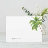 Simple Watercolor Tropical Palm Funeral Thank You Dankeskarte (Stehend Vorderseite)