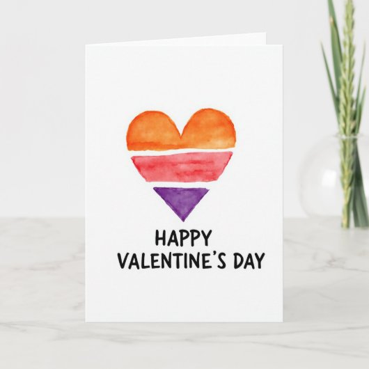 Simple Watercolor Valentines Card Karte (Vorderseite)