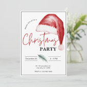 Simple Watercolor Weihnachten-Party Einladung (Stehend Vorderseite)
