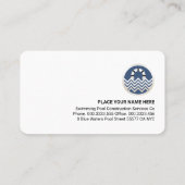 Simple Waterdrops Swimming Pool Water Visitenkarte (Rückseite)