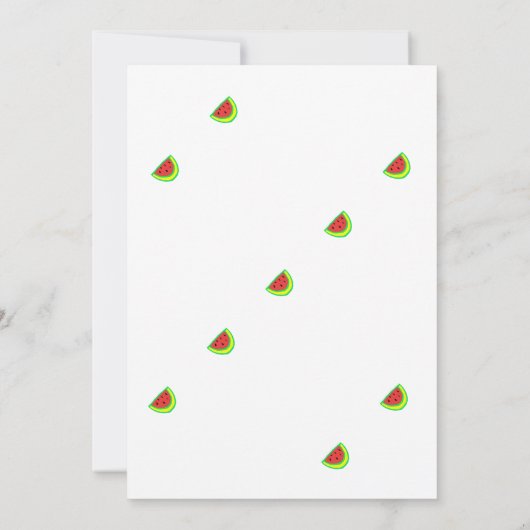 Simple Watermelon Pattern Baby Shower Girl Boy Einladung (Rückseite)