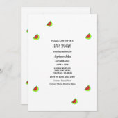 Simple Watermelon Pattern Baby Shower Girl Boy Einladung (Vorne/Hinten)