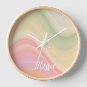 "Simple Wave" Personalisierte Inspirivity Clock Uhr (Vorderseite)