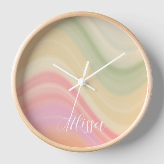 "Simple Wave" Personalisierte Inspirivity Clock Uhr (Vorderseite)