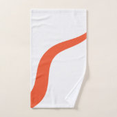 Simple Waves 3 - Orange und Weiß Badhandtuch Set (Handtuch)