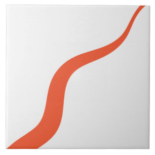 Simple Waves 3 - Orange und Weiß Fliese
