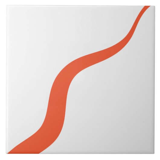 Simple Waves 3 - Orange und Weiß Fliese (Vorderseite)