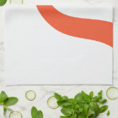 Simple Waves 3 - Orange und Weiß Geschirrtuch (Gefaltet)