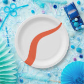 Simple Waves 3 - Orange und Weiß Pappteller (Party)