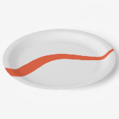 Simple Waves 3 - Orange und Weiß Pappteller (Schrägansicht)