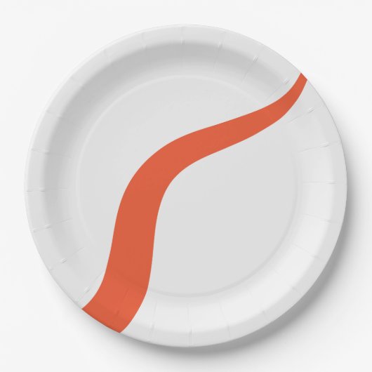Simple Waves 3 - Orange und Weiß Pappteller (Vorderseite)
