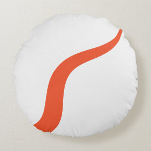 Simple Waves 3 - Orange und Weiß Rundes Kissen
