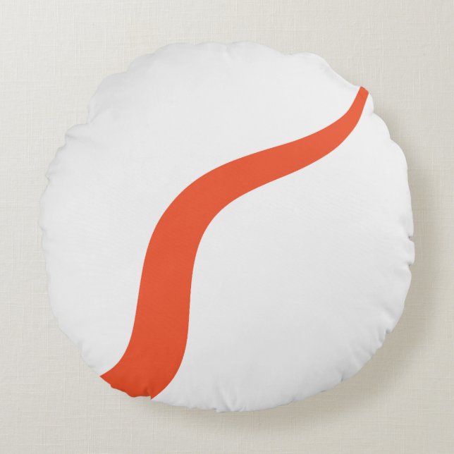 Simple Waves 3 - Orange und Weiß Rundes Kissen (Vorderseite)