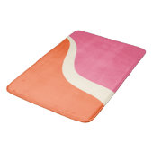 Simple Waves 3 - Rosa, Orange und Creme Badematte (Schrägansicht)