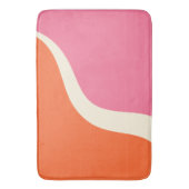 Simple Waves 3 - Rosa, Orange und Creme Badematte (Vorderseite Vertikal)