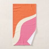 Simple Waves 3 - Rosa, Orange und Creme Badhandtuch Set (Handtuch)