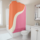 Simple Waves 3 - Rosa, Orange und Creme Duschvorhang (Beispiel)