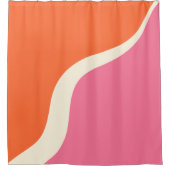 Simple Waves 3 - Rosa, Orange und Creme Duschvorhang (Vorderseite)