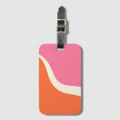 Simple Waves 3 - Rosa, Orange und Creme Gepäckanhänger (Vorderseite Vertikal)
