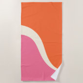 Simple Waves 3 - Rosa, Orange und Creme Strandtuch (Vorderseite)
