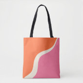 Simple Waves 3 - Rosa, Orange und Creme Tasche (Vorderseite)