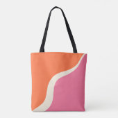 Simple Waves 3 - Rosa, Orange und Creme Tasche (Rückseite)