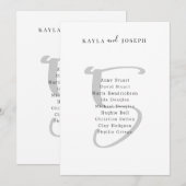 Simple Wedding Bold Table Number 5 Sign Einladung (Vorne/Hinten)