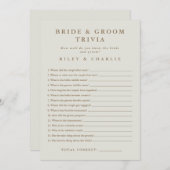 Simple Wedding Brautparty Trivia Game (Vorne/Hinten)