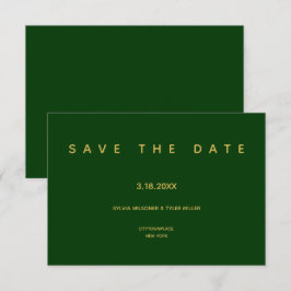 Simple Wedding Emerald Green Minimalistisch Save The Date