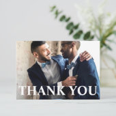 Simple Wedding Foto Vielen Dank Dankeskarte (Stehend Vorderseite)