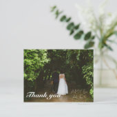 Simple Wedding Foto Vielen Dank Postkarte (Stehend Vorderseite)