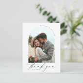 Simple Wedding Foto Vielen Dank Postkarte (Stehend Vorderseite)