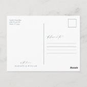 Simple Wedding Foto Vielen Dank Postkarte (Rückseite)