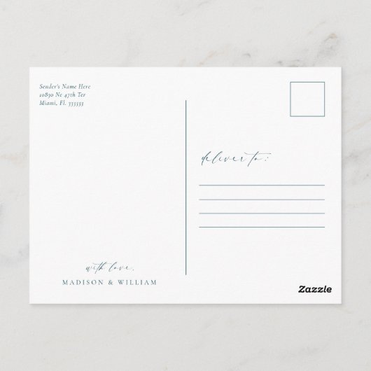 Simple Wedding Foto Vielen Dank Postkarte (Rückseite)