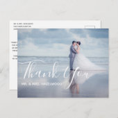 Simple Wedding Foto Vielen Dank Script-Nachricht Postkarte (Vorne/Hinten)