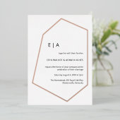 Simple Wedding Geometric Real Rose Gold Folieneinladung (Stehend vorne)