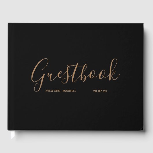 Simple Wedding Guestbook | Farbminimales Elegant Gästebuch (Vorderseite)