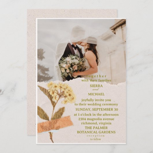 Simple wedding invitations that express einladung (Vorne/Hinten)