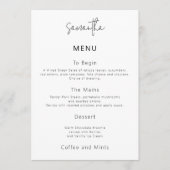 Simple Wedding Menu Card with Guest Name Einladung (Vorderseite)