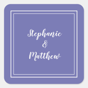 Simple Wedding Modern Periwinkle Blue Vielen Dank Quadratischer Aufkleber