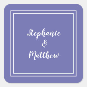 Simple Wedding Modern Periwinkle Blue Vielen Dank Quadratischer Aufkleber