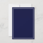 Simple Wedding Navy Blue Website RSVP Card Karte (Rückseite)