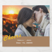 Simple Wedding Photo Wine Label - Personalized Schaumweinetikett (Einzelnes Label)