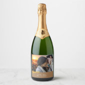 Simple Wedding Photo Wine Label - Personalized Schaumweinetikett (Vorderseite)