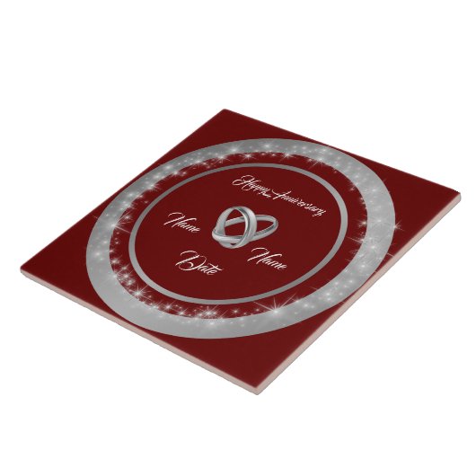 Simple Wedding Rings Customize Silver Anniversary Fliese (Seite)