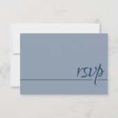 Simple Wedding RSVP Calligraphy Dusty Blue Karte (Vorderseite)