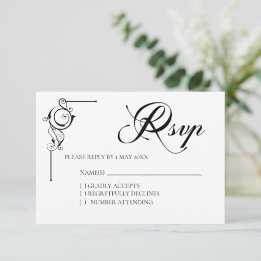 Simple Wedding RSVP card (Stehend Vorderseite)