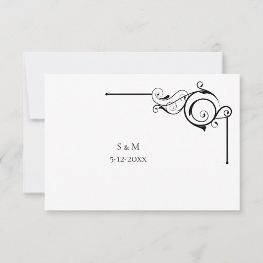 Simple Wedding RSVP card (Rückseite)
